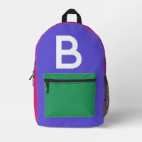Custom Retro Colour Block Initial Backpack