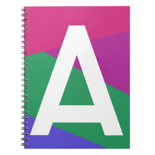 Custom Retro Colour Block Monogram Notebook