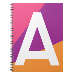 Custom Retro Colour Block Monogram Notebook