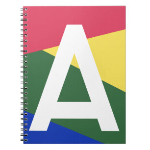 Custom Retro Colour Block Monogram Notebook