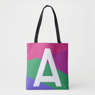 Custom Retro Colour Block Monogram Tote Bag