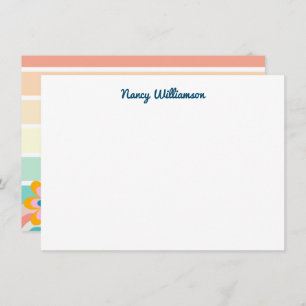 Custom Retro Colourful Candy Pastels Stripes  Card