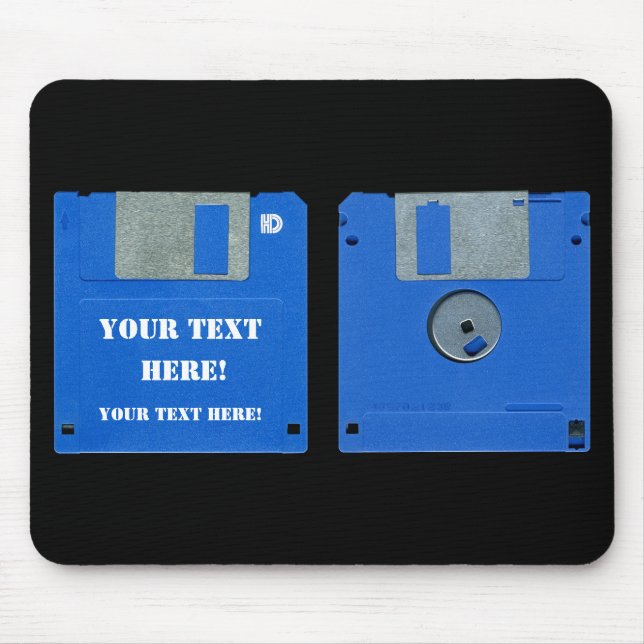 Custom Retro Computer Floppy Disc 3.5 Mousepad (Front)