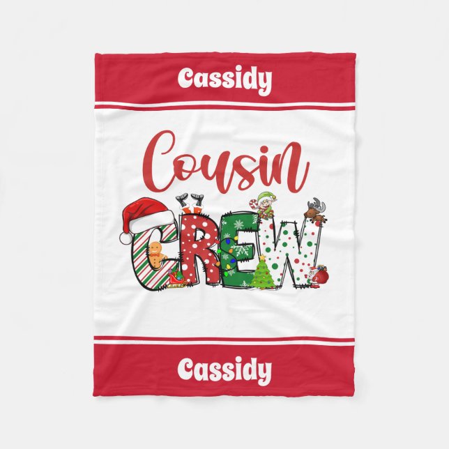 Custom  Retro Cousin Crew Christmas  Fleece Blanket (Front)