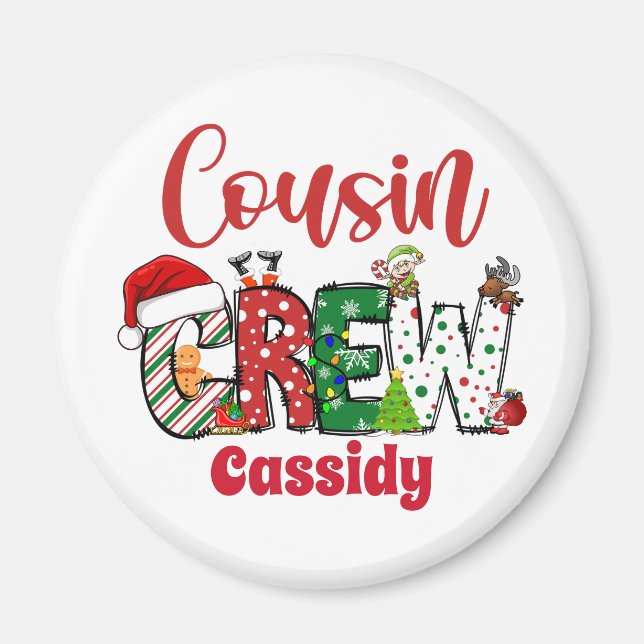 Custom  Retro Cousin Crew Christmas  Magnet (Front)