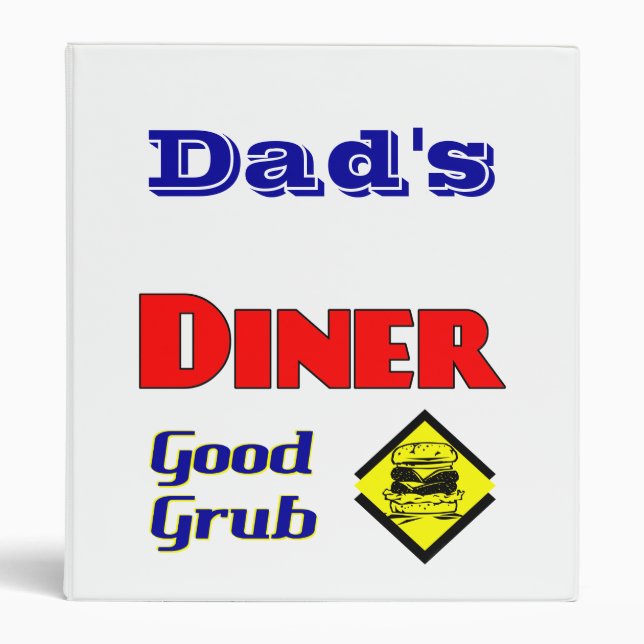 Custom Retro Diner Design Recipe Binder (Front)