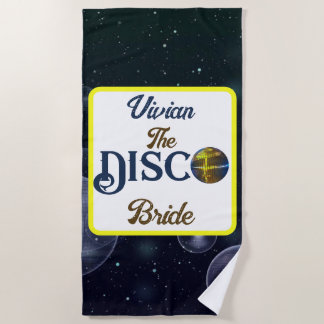 Custom Retro Disco Bachelorette Party Disco Bride Beach Towel
