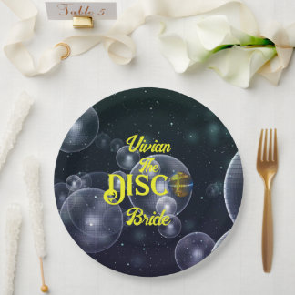 Custom Retro Disco Bachelorette Party Disco Bride Paper Plate