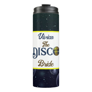 Custom Retro Disco Bachelorette Party Disco Bride Thermal Tumbler