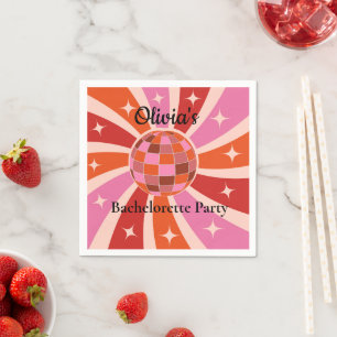 Custom Retro Disco ball Bachelorette party Napkin