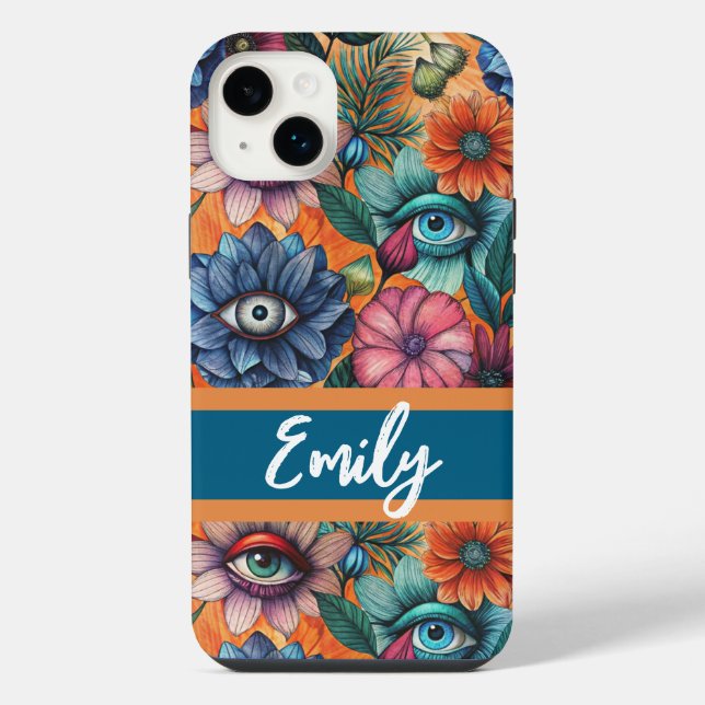 Custom Retro Floral Pattern iPhone Case (Back)