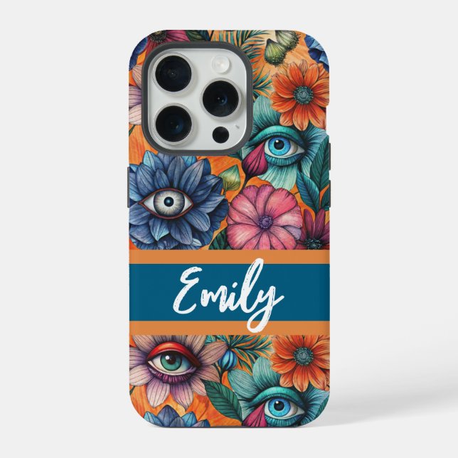 Custom Retro Floral Pattern iPhone Case (Back)