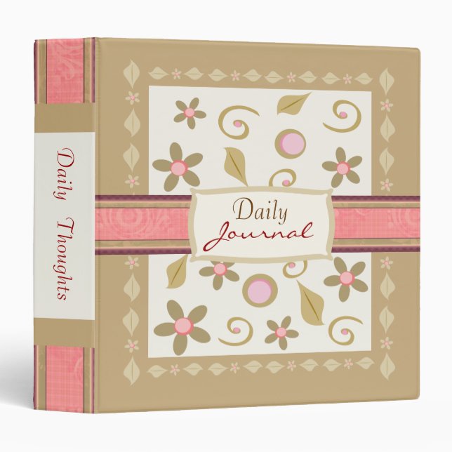 Custom Retro Flowers & Swirls Binder (Front/Spine)
