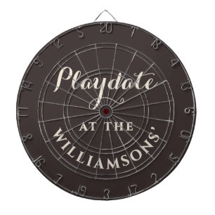 Custom Retro Funny Playdate Minimalist Brown Cream Dartboard