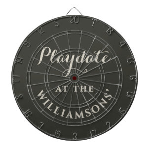 Custom Retro Funny Playdate Minimalist Gray Sand Dartboard