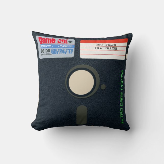 Custom Retro Game Birthday Pillow Floppy Disc 5.25 (Front)