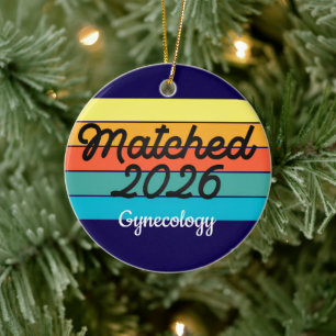 Custom Retro Match Day 2025 Medical Residency Ceramic Ornament