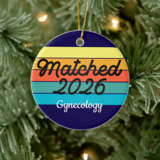 Custom Retro Match Day 2025 Medical Residency  Ceramic Ornament