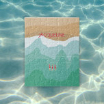 Custom Retro Minimalist Wild Swimming Ocean Jigsaw Puzzle<br><div class="desc">👉 Put a smile on a face with this retro wild swimming in the ocean jigsaw! Three swimmers are coming into shore after a refreshing open water swim! The minimalist design makes the swimmers pop! - Simply click to personalize this design 🔥 My promises - This design has unique hand...</div>