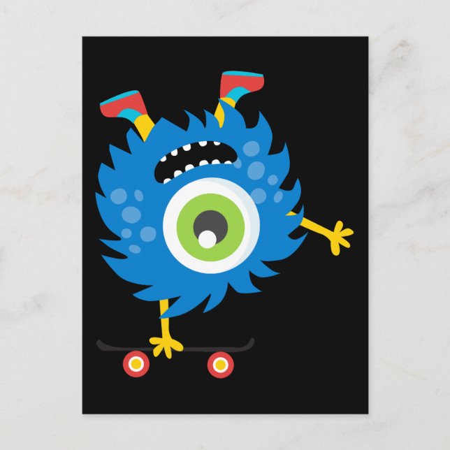 Custom Retro Monster Alien Postcard (Front)