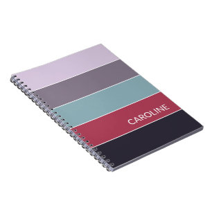 Custom Retro Multi Colour Block Stripes Art Patter Notebook