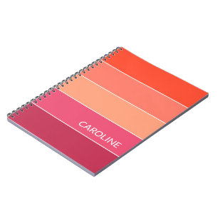 Custom Retro Multi Colour Block Stripes Art Patter Notebook