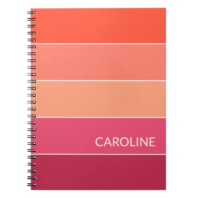Custom Retro Multi Colour Block Stripes Art Patter Notebook (Front)