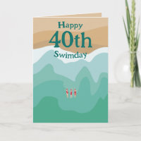 Custom Retro Open Water Swimming 40th Birthday