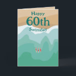 Custom Retro Open Water Swimming 60th Birthday  Card<br><div class="desc">👉 Put a smile on a face with this fun retro open water swimming in the ocean 60th birthday card! This is the perfect card for any wild swimmer! - Simply click to personalize this design 🔥 My promises - This design has unique hand drawn elements (drawn my me!) -...</div>