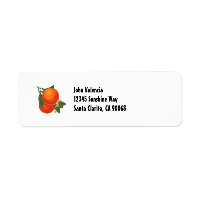 Custom Retro Oranges Address Label (Front)