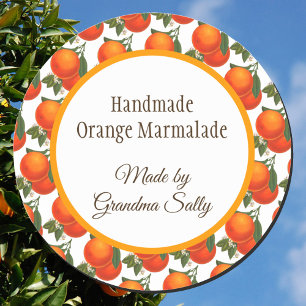 Custom Retro Oranges Pattern Canning Stickers