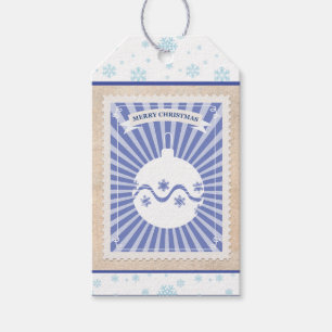 Custom Retro Paper Stamp Merry Christmas Ornament Gift Tags