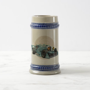 Custom retro race car concept beer stein