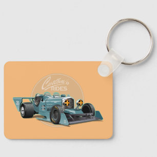 Custom retro race car concept keychain