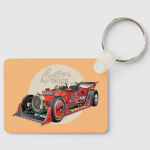 Custom retro race car concept keychain
