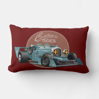 Custom retro race car concept lumbar pillow