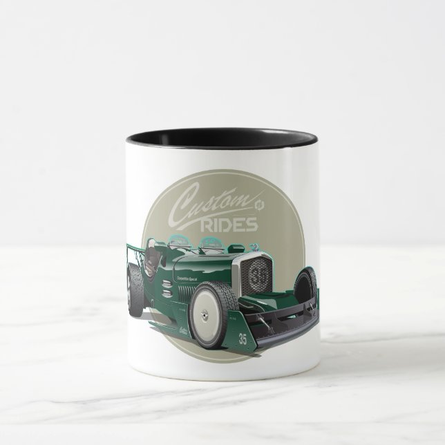 Custom retro race car concept mug (Center)