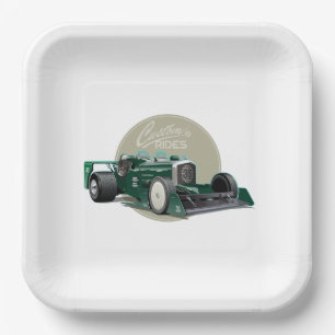 Custom retro race car concept paper plate