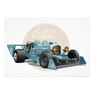 Custom retro race car concept photo print