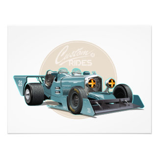 Custom retro race car concept photo print