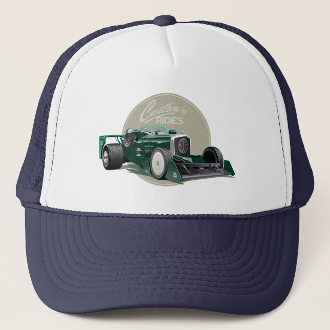 Custom retro race car concept trucker hat (Front)