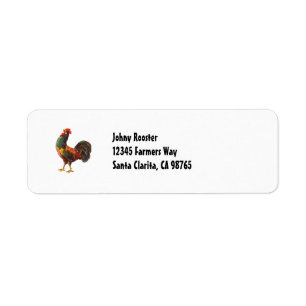 Custom Retro Rooster Return Address Label