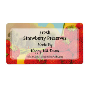 Custom Retro Strawberry Farm Art Canning Labels