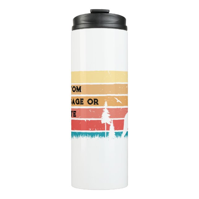 Custom Retro Styled Boston terrier Dog Lover Thermal Tumbler (Front)
