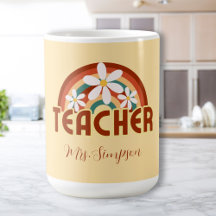 Custom Retro Teacher Mug with Name