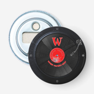 Custom Retro Vinyl Record Button Bottle Opener