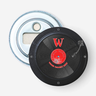 Custom Retro Vinyl Record Button Bottle Opener