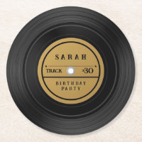 Custom Retro Vinyl Record Paper Coasters