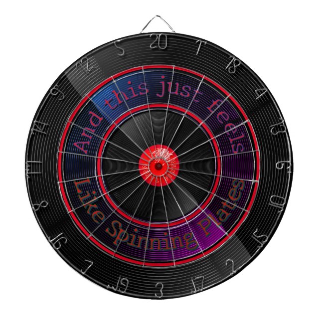Custom Retro Vinyl - Spinning Plates Dartboard (Front)
