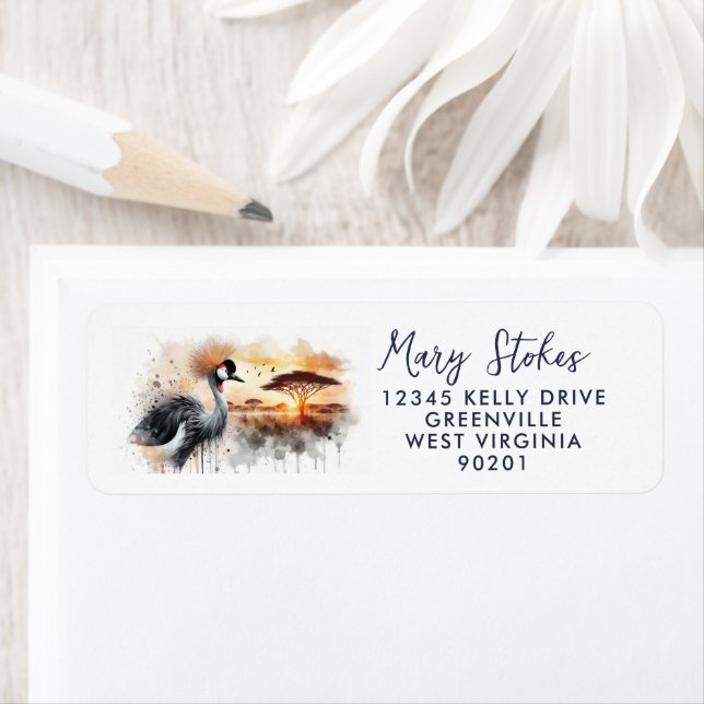 Custom Return Address Envelope | Crane Bird Water  (En situation)